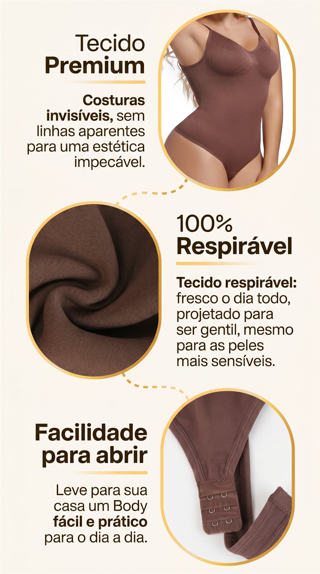 Body Modelador VelvetShape - tecido premium e respiravel