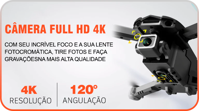 Drone Profissional 5Km com GPS e Câmera 4K FullHD S128