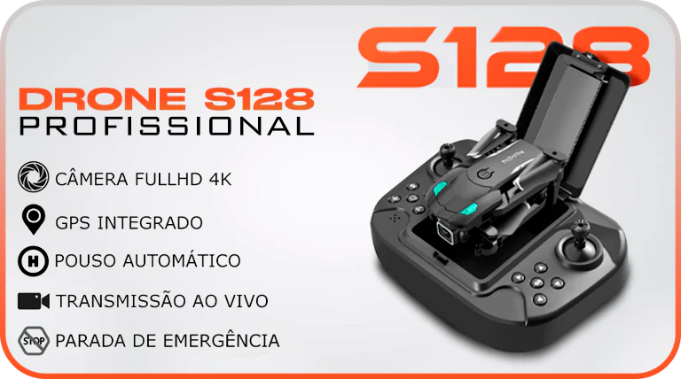 Drone Profissional 5Km com GPS e Câmera 4K FullHD S128