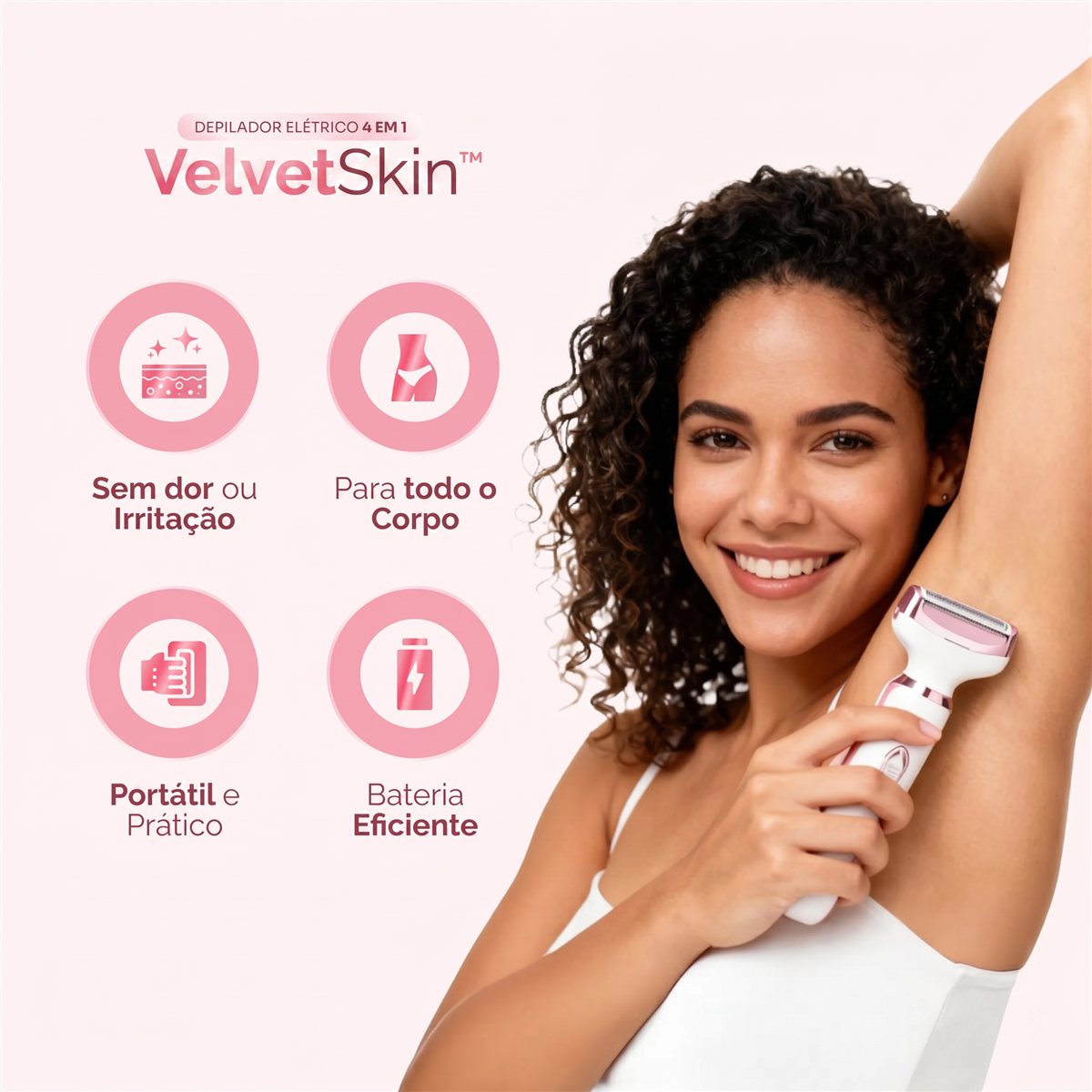 Depilador Elétrico VelvetSkin 4 em 1