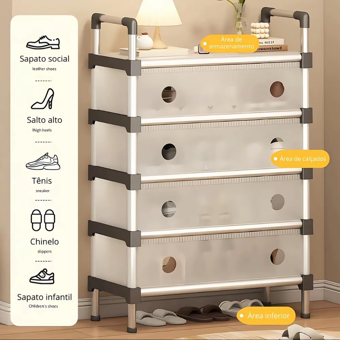Sapateiro Modular Basculante 180° – Estrutura em Alumínio
