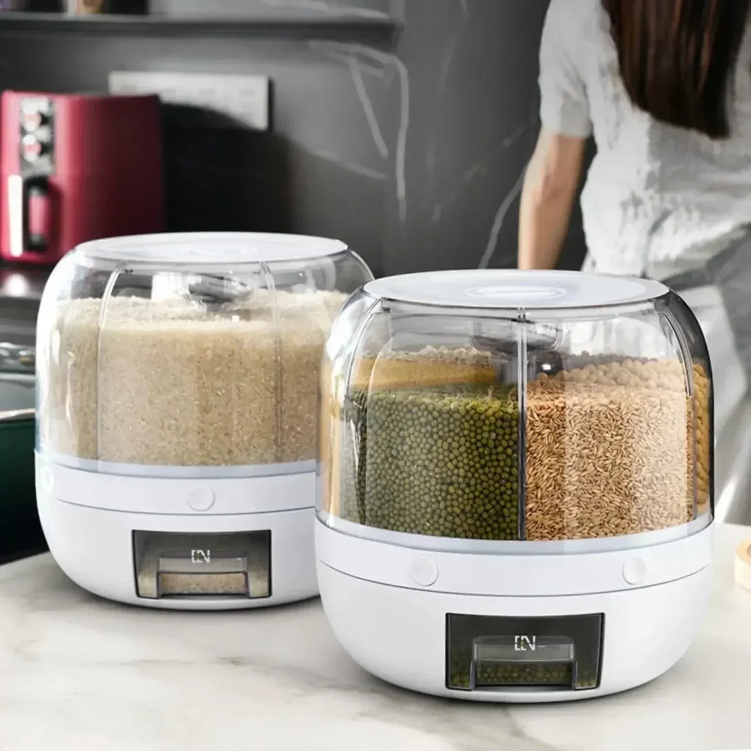 Dispenser Giratório Automático para Alimentos Branco