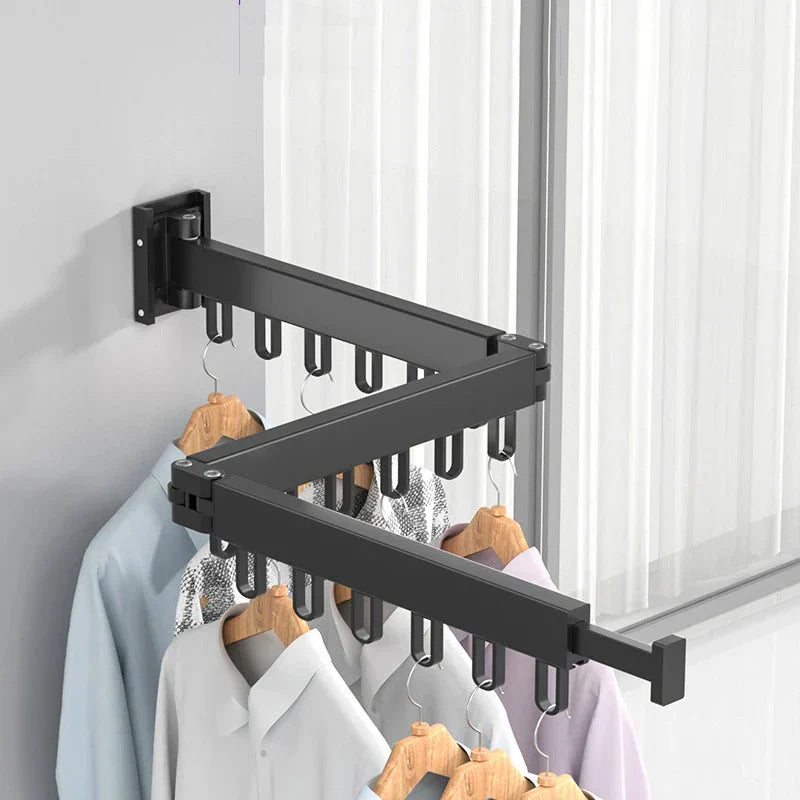 Varal Retrátil Compacto Zigzag Preto